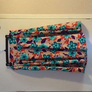 Agnes & Dora Floral A-Line Skirt - Teal, Orange, Purple